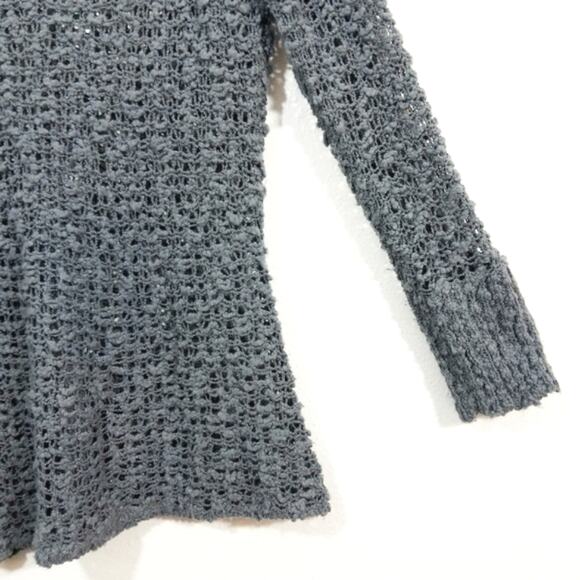 Nomadic Traders charcoal gray sheer chunky Asym sweater S/M - Picture 3 of 8